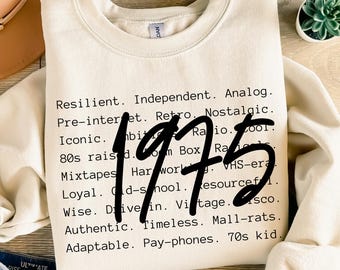 1975 words png, 51st Birthday png, 51 Years of Being Awesome, Fifty First Birthday, 51st Birthday Gift png, 1975 tshirt design