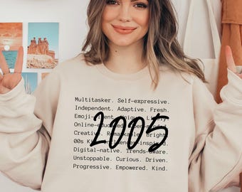 2005 Words PNG, 21st Birthday Shirt Design, Sublimation (Digital Download)