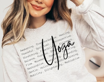 Yoga Words PNG SVG, Shirt Design, Sublimation (Digital Download)