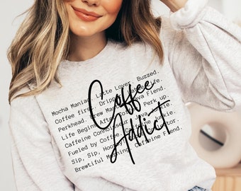 Kaffeesüchtige Wörter png svg, Kaffee png svg, Kaffeeliebhaber png svg, Kaffee hilft png svg, Trendy, lustiger Kaffee png svg, Mama Leben, Kaffee-Modus