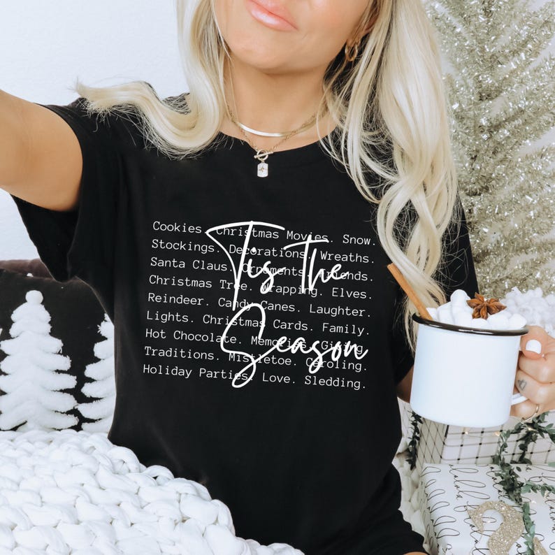 Tis the Season Words PNG SVG, Christmas Sublimation, Shirt Design (Digital Download) image 3