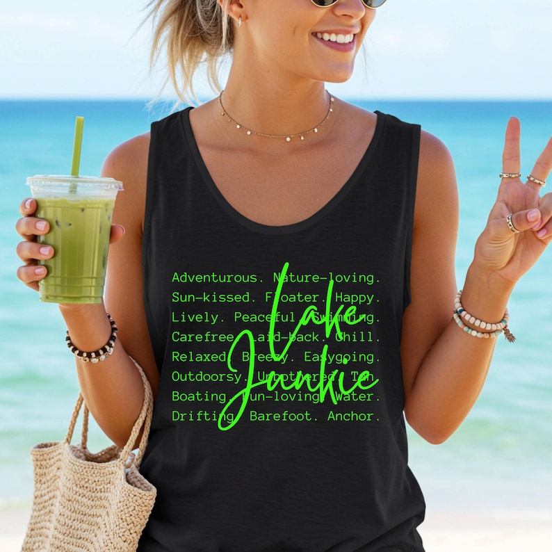 Lake Junkie words png svg, Lake Life Png Sublimation, Shirt Design, Summer Lake Days, Lake Vibes, Gift Idea, Summer love image 5