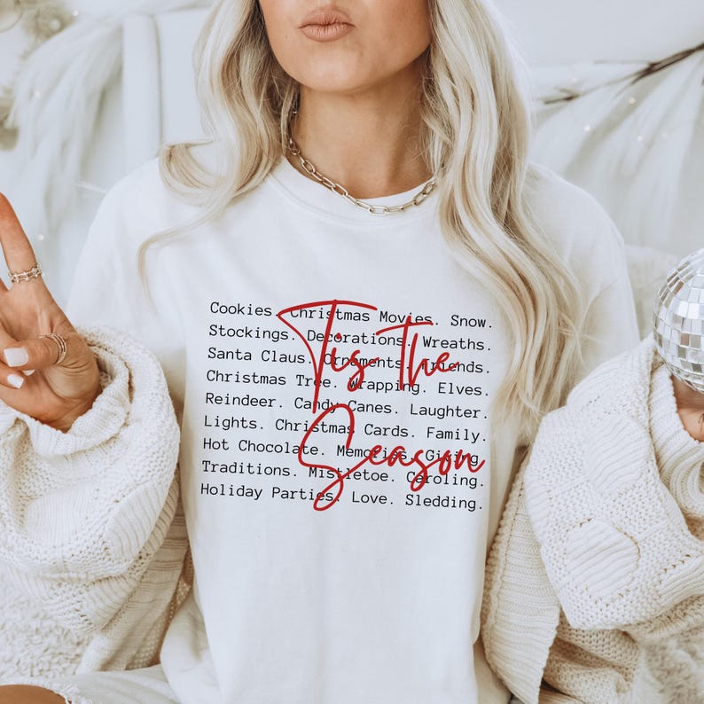 Tis the Season Words PNG SVG, Christmas Sublimation, Shirt Design (Digital Download) image 5