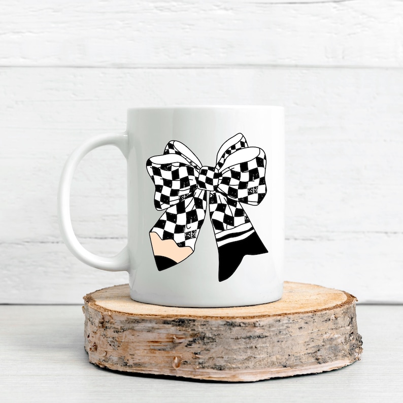 Checkered Pencil Coquette Bow png, Retro Teacher png, Teacher bow png, Gift for Teacher, Trendy Teacher png sublimation, Bow Teacher Shirt image 9
