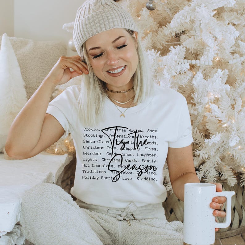 Tis the Season Words PNG SVG, Christmas Sublimation, Shirt Design (Digital Download) image 2