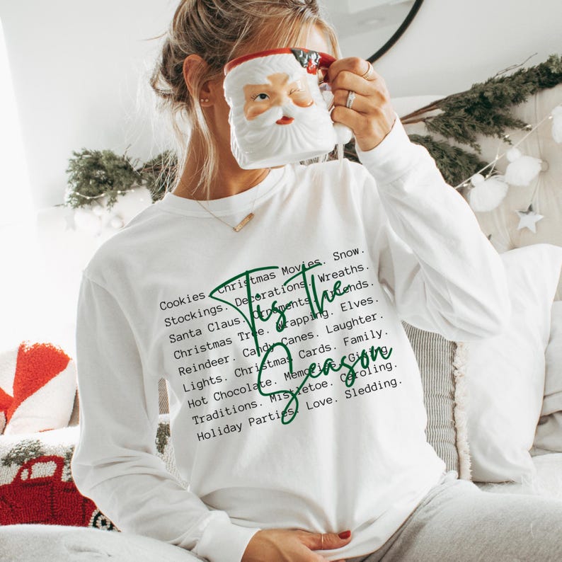 Tis the Season Words PNG SVG, Christmas Sublimation, Shirt Design (Digital Download) image 6