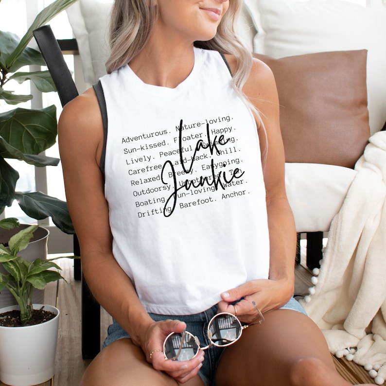 Lake Junkie words png svg, Lake Life Png Sublimation, Shirt Design, Summer Lake Days, Lake Vibes, Gift Idea, Summer love image 1