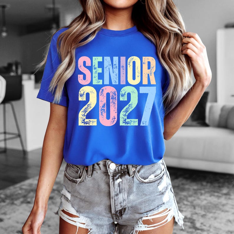 Senior 2027 PNG, Class of 2027 Sublimation, Graduation Shirt Design (Digital Download) image 6