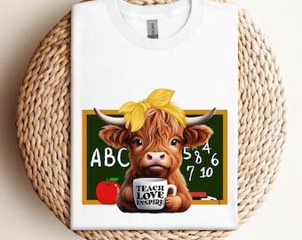 Immagine PNG di una mucca delle Highlands, regalo di ringraziamento per gli insegnanti (download digitale)