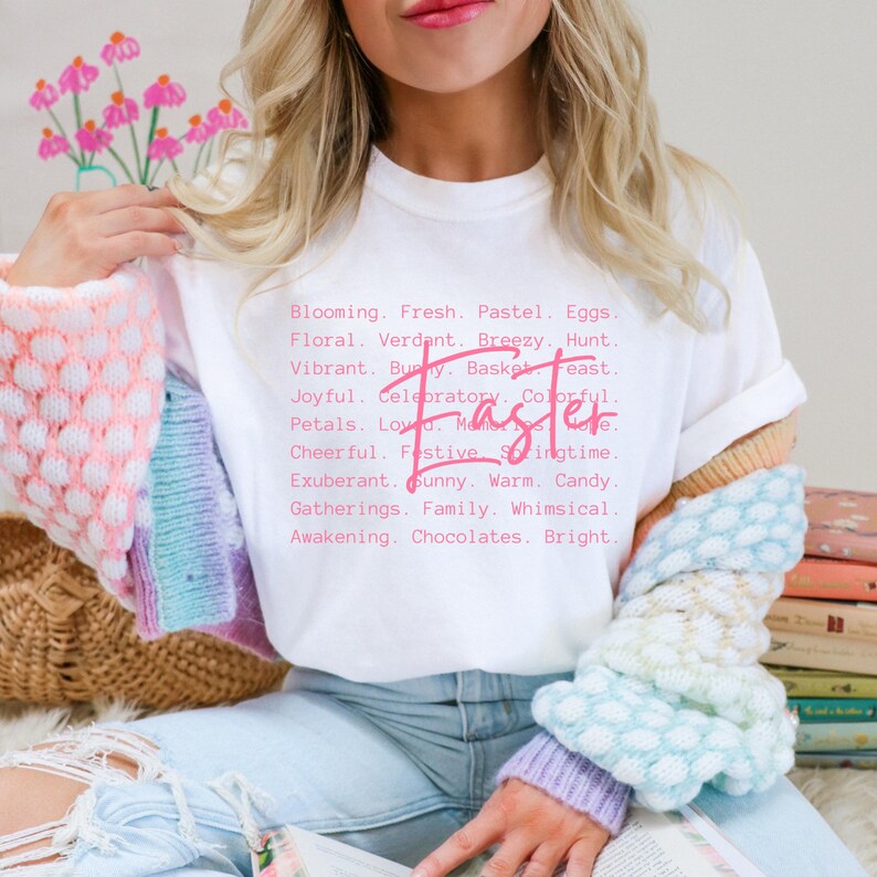 Ostern Wörter PNG, Frühling Sublimation, Shirt Design (digitaler Download) Bild 1