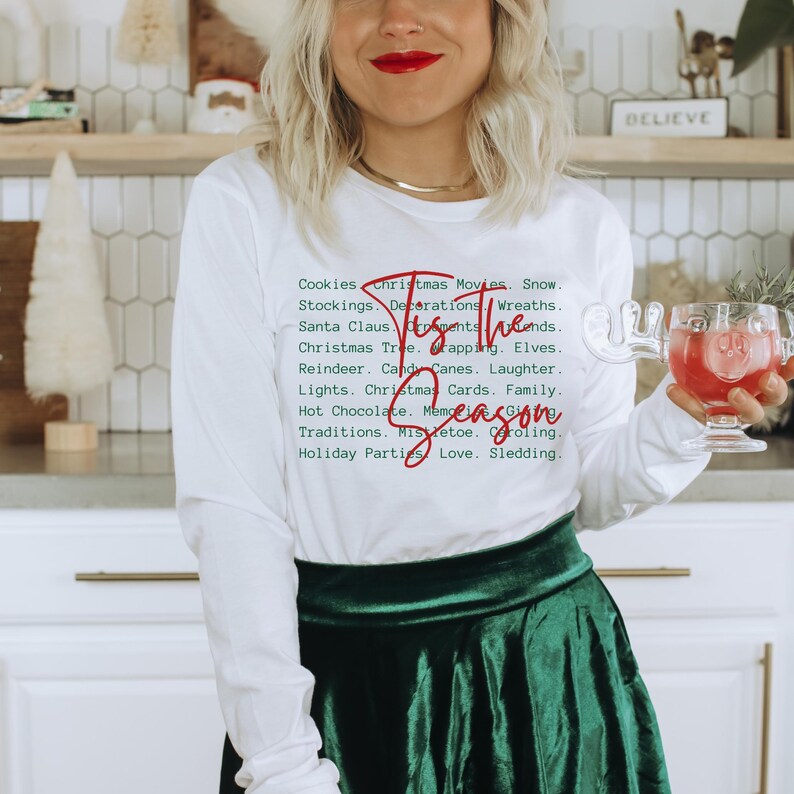 Tis the Season Words PNG SVG, Christmas Sublimation, Shirt Design (Digital Download) image 4