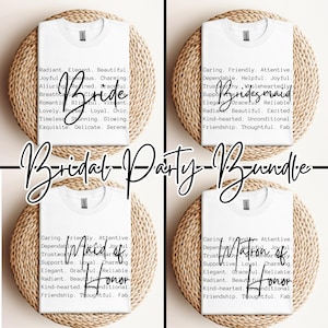 Brautparty Bundle png svg, Braut Worte png svg, Brautjungfern Worte png svg, Trauzeugin Worte png svg, Bachelorette Tshirt Designs