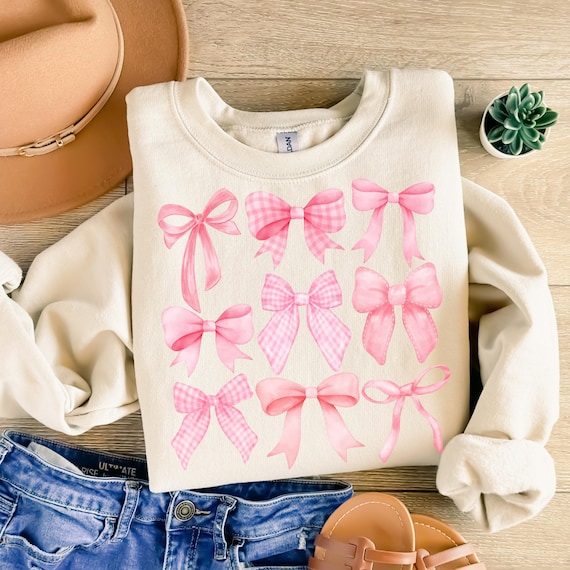 Coquette Pastel Pink Bows png, Watercolor Bow Collage png, Coquette Aesthetic Bows Sublimation Design, Soft Girl png, Cute Bows, Trendy