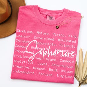 Sophomore words png svg, Graduation 2028 sublimation, Grade Ten shirt design, gift idea, minimal shirt, digital download, back to school image 2