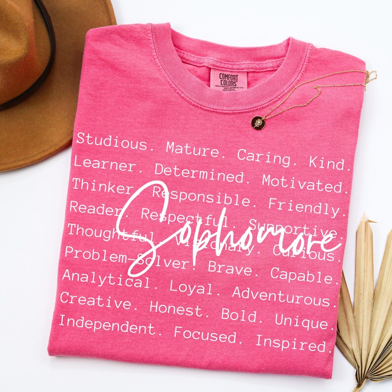 Sophomore words png svg, Graduation 2028 sublimation, Grade Ten shirt design, gift idea, minimal shirt, digital download, back to school image 2