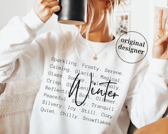 Winter Words PNG SVG, Cozy Shirt Design, Snow Season Sublimation (Digital Download)