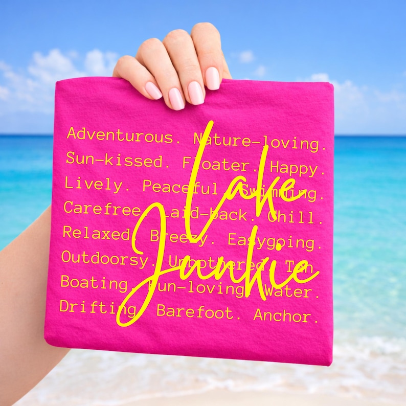 Lake Junkie words png svg, Lake Life Png Sublimation, Shirt Design, Summer Lake Days, Lake Vibes, Gift Idea, Summer love image 2
