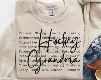 Hockey Grandma Words PNG SVG, Grandmother Sublimation, Shirt Design (Digital Download)
