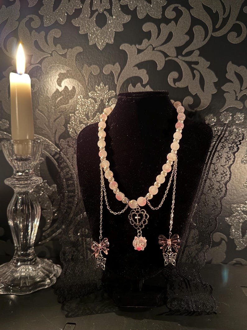 dreamy angel necklace – sanrio-Inspired with sanrio character charms image 1