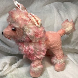 Vintage Gund Creation 1950s Pink Poodle Dog Valentines Day Glitter Eye Lashes