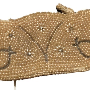 Bolso de noche con cuentas y perlas artificiales, monedero vintage, hecho en Japón, para boda.