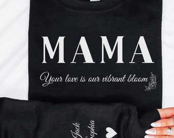 Copia de sudadera de mamá personalizada: personalice con su nombre, regalo perfecto para mamá, día de la madre, cumpleaños, nueva mamá, diseño minimalista único