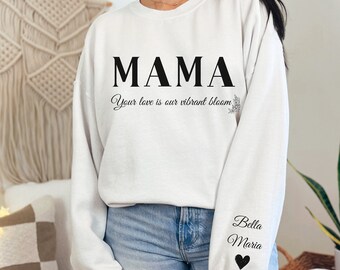 Copia de sudadera de mamá personalizada: personalice con su nombre, regalo perfecto para mamá, día de la madre, cumpleaños, nueva mamá, diseño minimalista único