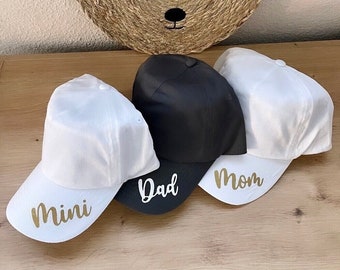 Mom Dad Mini Familien Caps, Basecaps für Familien, Geschenke für den Papa- die Mama, Family Cappy, Mama Papa und Kind, Freude schenken