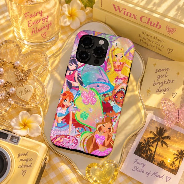 Winx Club Phone Case – Magical Fairy Aesthetic Y2K Cover, Cute Cartoon Fairycore Case for iPhone Samsung Pixel, Nostalgic Fantasy Gift