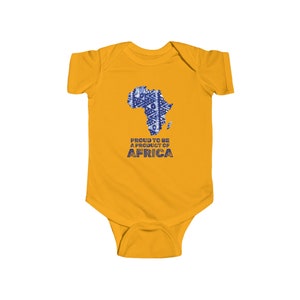 Chemise bébé African Pride Product of Africa Body pour bébé nouveau-né Tee unisexe haut bleu batik en cire carte de l'Afrique garçons filles cadeau de naissance