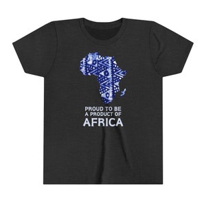 Shirt Kinder African Pride Produkt von Afrika T-Shirt Afrocentric T-Shirt Unisex T-Shirt blau Batik Wachsdruck Karte von Afrika Jungen-T-Stück Mädchen oben