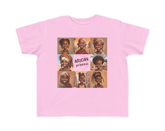 T-shirt African Princess Toddler Girl Tee Kids Afrocentric Top African Girl