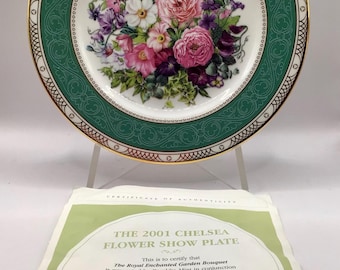 Assiette fleurie Chelsea. Monnaie Franklin. Royal Horticultural Society. Royal Doulton.1996,1997,1998,1999,2000,2001