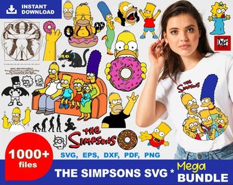 Pacchetto 1.000+ Simpsons Clip Art, file tagliati in formato SVG Simpsons per Cricut / Silhouette, png, dxf, Simpsons png, download istantaneo