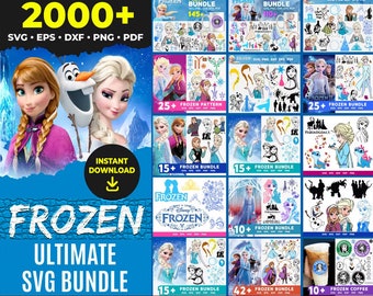 2.000+ bundle FROZEN SVG, file Svg FROZEN per Cricut, Frozen Clipart, Princess Svg, Olaf Svg, Elsa Svg, Anna Svg