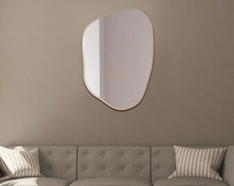 Unique Makeup Mirror - Handmade living Room Mirror - Irregular  Wall Miror - Eccentric Geometric Miror - Asymmetric  Bathroom Mirror