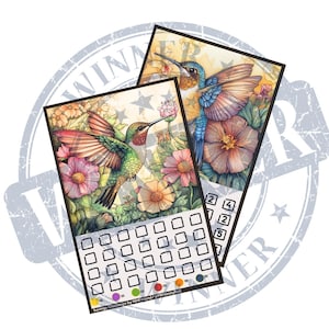 Hummingbird A5 Savings Challenge Set of 2 Digital Download Bird Savings Game Digital Download Print Color Dice Savings Game Digital Upload