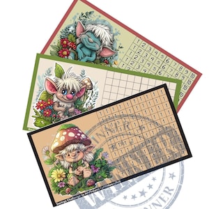 Bigger Savings Challenge Troll Set Digital Download Set of 3 Troll Savings Challenges Long Term Cash Stuffing Savings Challenges Cute Saving