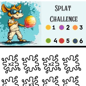 Bigger Savings Challenge with a Twist Color Dice Savings Game Digital Download Splat Savings Challenge Print Long Term Savings Challenge