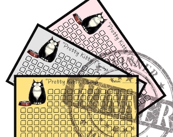 Cat Savings Challenge Set A6 – Pet Vet, Food and Care Budget Trackers | Digital Download