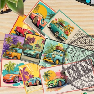 Car Savings Challenge Bundle | 9 A6 Digital Downloads with Fun Car Designs | Save for Car, Road Trip, Fuel, Repairs | PDF Budget Tracker Set