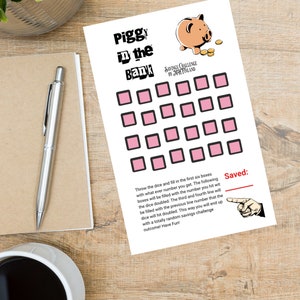 Piggy in the Bank Sfida di risparmio Scarica Sfida di risparmio casuale Stampa Carica Budget Sfida di risparmio Budget Scarica Stampa di risparmio