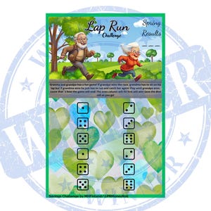 Lap Run A5 Savings Challenge Digital Download Lap Run Dice Roll Savings Game Digital Upload Funny Savings Challenge Digital Print Fun Saving