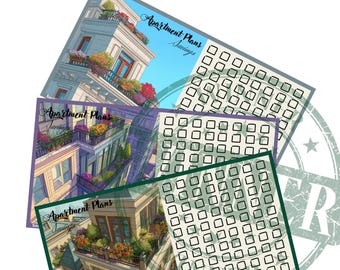 Apartment Savings Challenge Set A6 | Save for Dream Home | Building Fund Digital Download | Budget Tracker for Cash Envelope | 3 PDF Designs