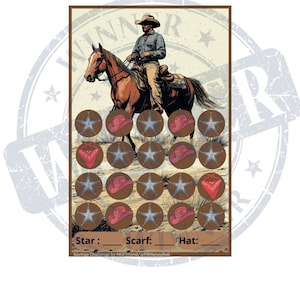 Western Theme A5 Savings Challenge Digital Download A5 Envelope Savings Game Digital Print Man on a Horse Western Style Savings Challenge
