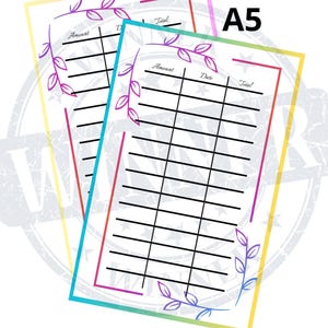 Tracker for an A5 Budget Binder Digital Download Budgeting Tracker for A5 Envelope Digital Download Print Colorful Trackers Digital Upload