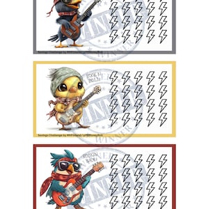 Rock n Roll Bird Savings Challenge, Fun Budget Tracker Printable, Music Lover Digital Savings Game, A6 Size Finance Planner Bird Rock Saving