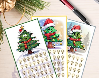 Christmas Tree Savings Challenge Set | A6 Digital Download Budget Binder | Holiday Money Saving Game with Empty Light Bulb Icons