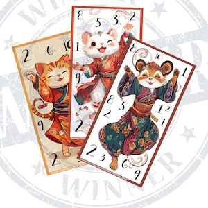 Joyful A6 Savings Challenge Set Digital Download Cute Animal Savings Game Digital Bundle Asian Theme Savings Challenge Digital Upload Print