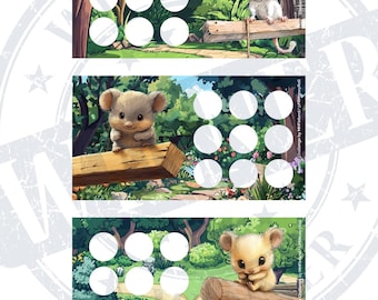 3 Cute Climber Savings Challenge Set Digital Download Tiny Savings Challenge Digital Print Cute Micro Savings Challenge Bundle Upload